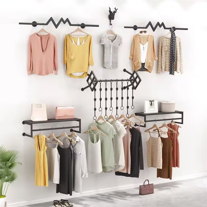 服装店展示架上墙男女童装服装货架壁挂架正挂侧挂组合套装挂衣架