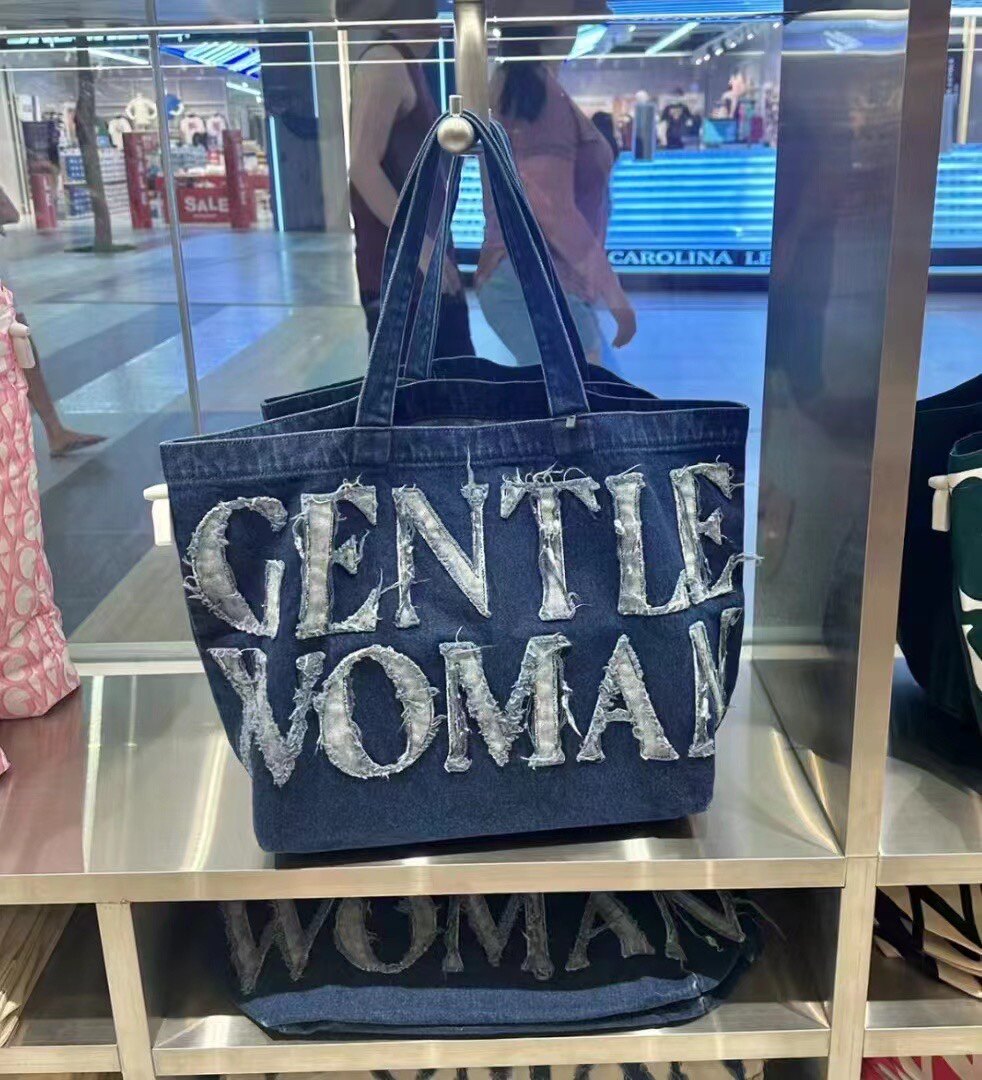 泰国GentleWoman 正品帆布牛仔手提单肩大通勤托特包现货