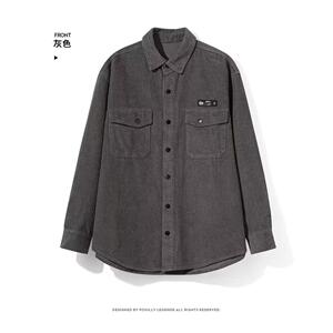 设计感休闲衬衣潮牌痞帅灯芯绒春秋季宽松外套男装2501款一P35元图片