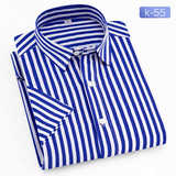 夏季短袖衬衫男中年宽松印花休闲潮流条纹衬衣大码5619款一P23元，男装衬衫，星座1202-3（原1218-3）