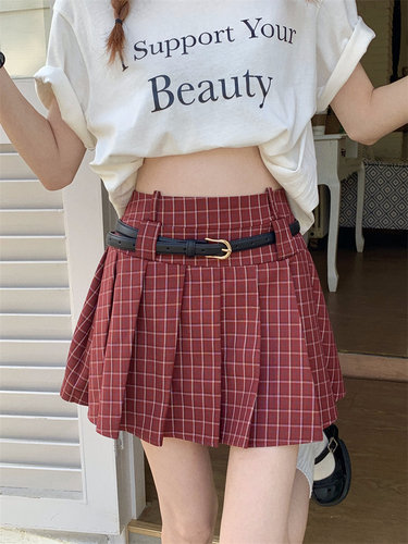 美式百褶裙短裙学生jk格子半身裙