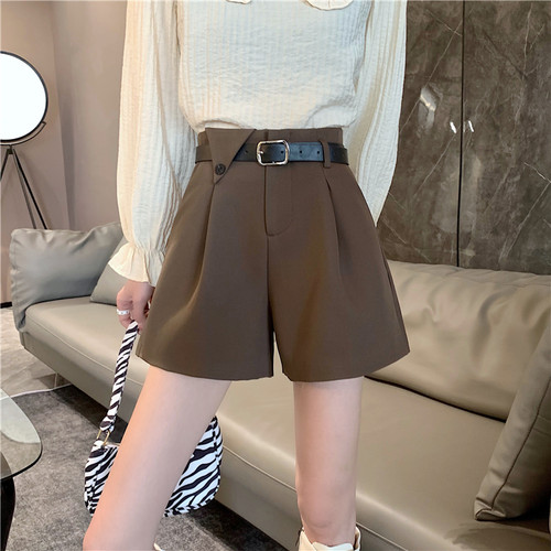 高腰显瘦休闲阔腿a字短裤