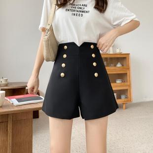 短裤 阔腿裤 女春夏新款 小个子配靴子黑色高腰西装 外穿 2025工装 大码
