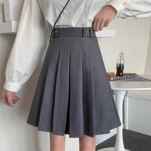 百褶裙中裙大码 裙 不规则半身裙2022秋冬遮肚子腿粗A字裙胖mm西装