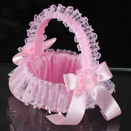 结婚花童撒花瓣手提小花篮装戒指