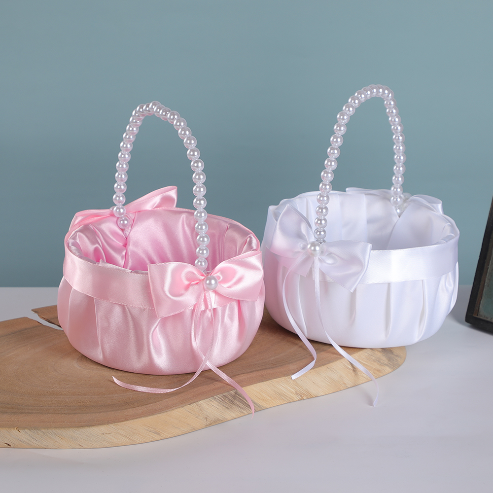 花篮珍珠提手喜蓝婚礼道具