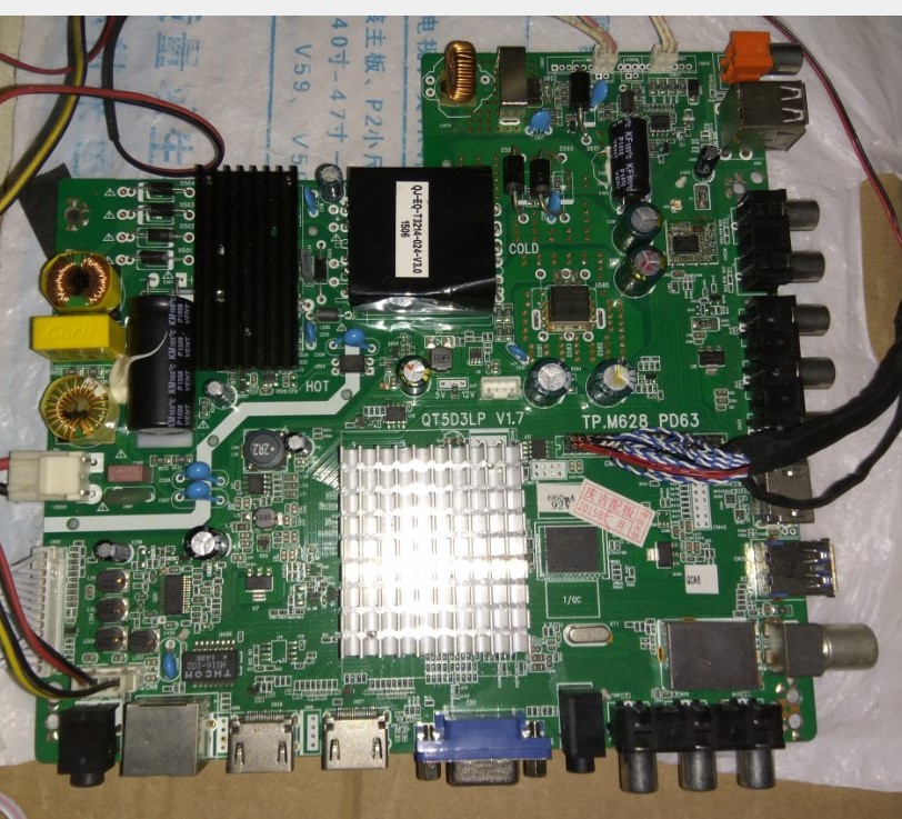 tp.m628 pd63  qt5d3lp v1.7  庆吉视郎电视主板WiFi互联网通用板