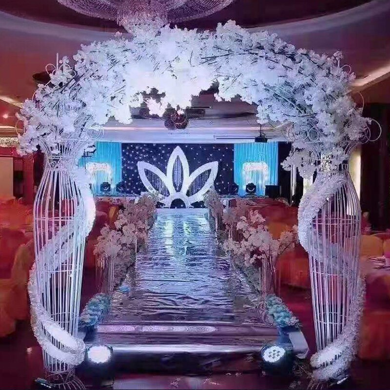 宴会厅婚庆道具铁艺拱门婚礼花门户外森系舞台布置装饰摆件迎宾区