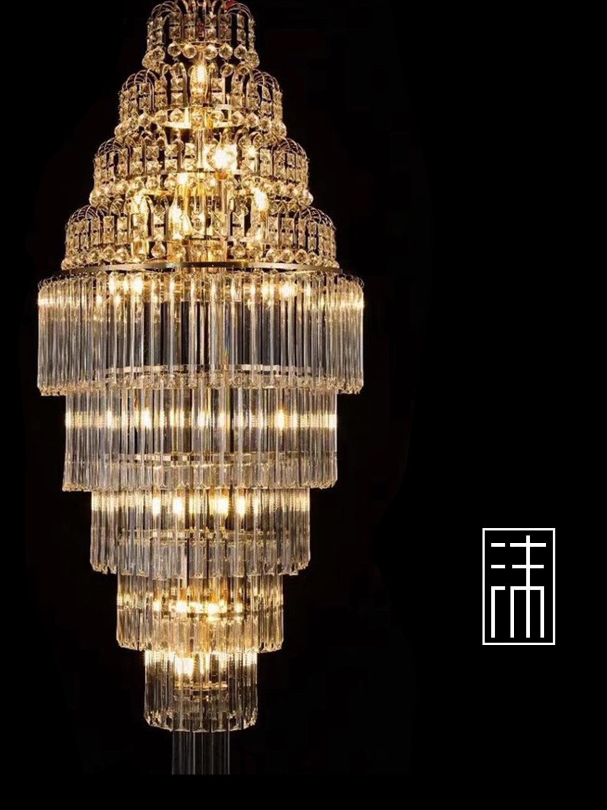 新品韩式亚克力水晶冰条吊灯婚庆酒店宴会厅大型吊顶布置婚礼灯具