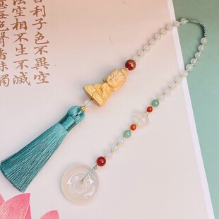 南岳衡山景区文创车挂观音车挂平安扣挂件玉髓高档挂件送礼品