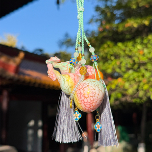 南岳衡山文创大漆葫芦车挂多彩葫芦车挂包包挂件