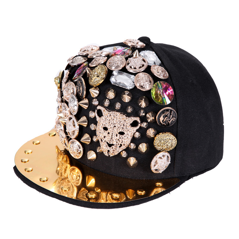 儿童豹子头铆钉帽子男童女童嘻哈棒球帽春季秋天小孩鸭舌帽韩版潮