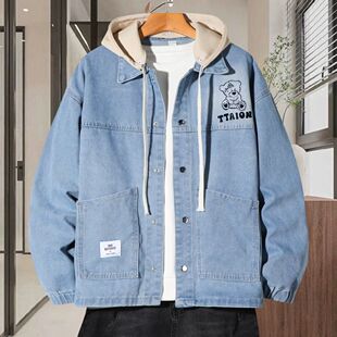 牛仔外套男生春秋季新款青少年夹克大童男装上衣休闲学生宽松士潮