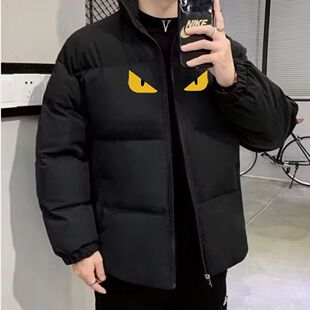 冬季怪兽棉服黄眼潮流男女宽松棉衣加厚拉链外套保暖大童棉衣童装