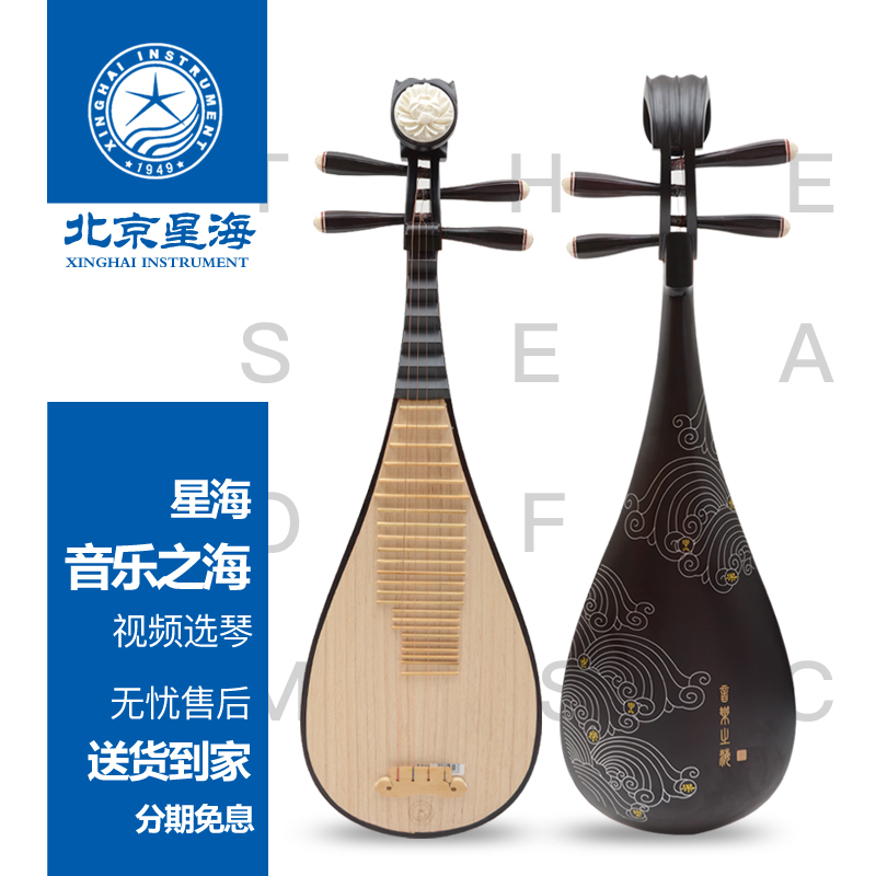初学红木刻字银花玉兰琵琶乐器儿童大人琵琶8901Y北京星海琵琶