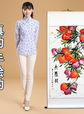 纯手绘凌雪工笔国画成品花鸟画竖幅小写意卷轴已裱装饰画真迹挂画