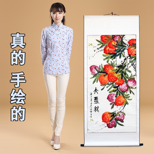 纯手绘凌雪工笔国画成品花鸟画竖幅小写意卷轴已裱装饰画真迹挂画