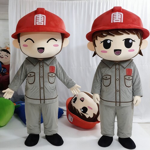 动漫大唐吉祥物工程师工人穿戴卡通人偶装扮巡演出布偶衣服装定做