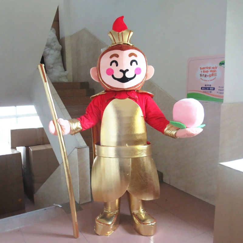 定制动漫西游记表演金猴献头齐天大圣卡通人偶巡演道具布偶衣服装