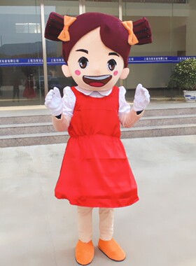 定制动漫丸子头长裙可爱小女孩装扮卡通人偶巡演出布偶道具衣服装