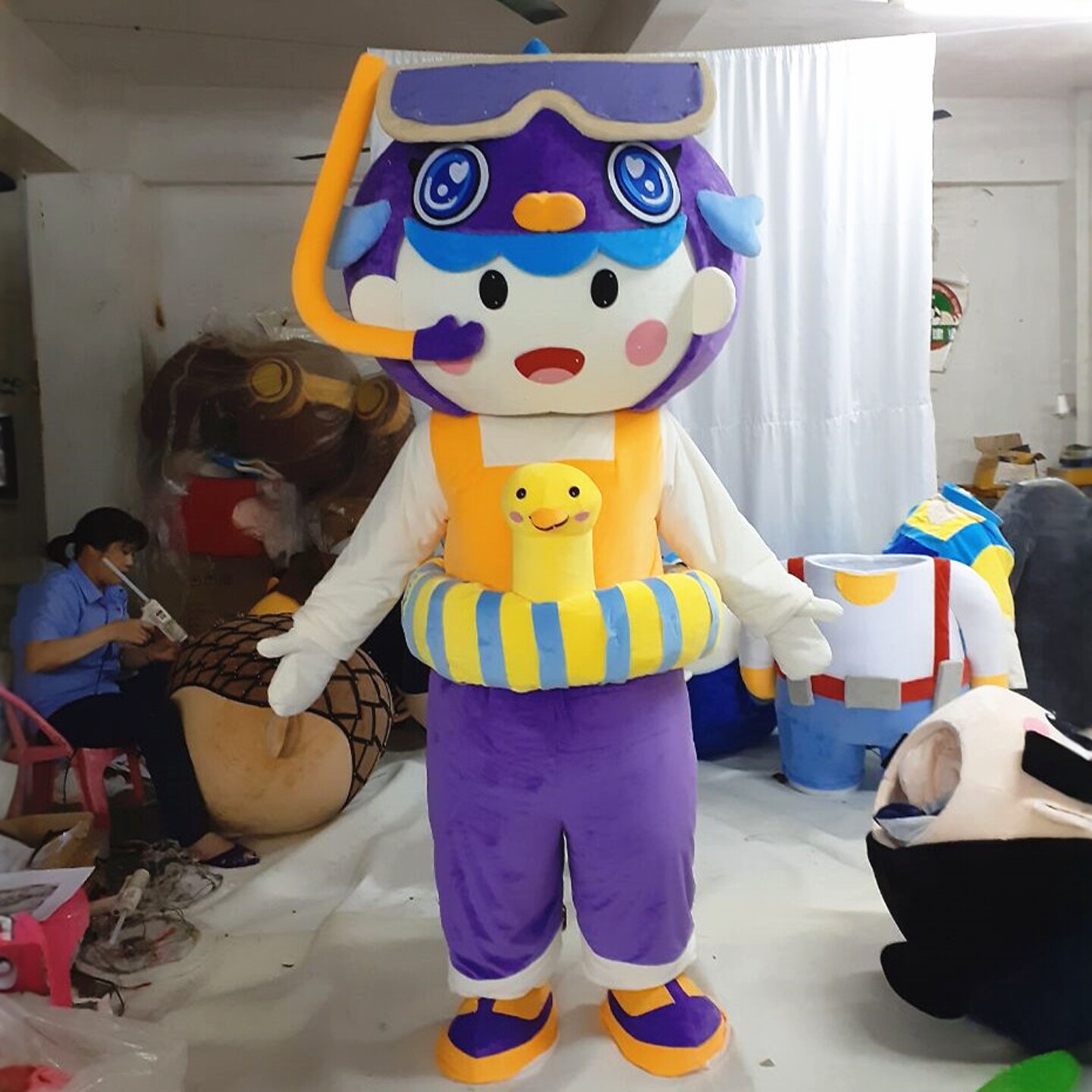 定做动漫海洋潜水鱼宝宝人穿戴装扮卡通人偶巡演出布偶道具衣服装