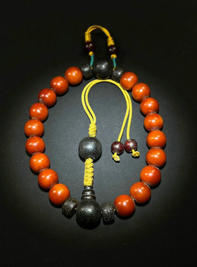 古玩收藏老蜜蜡圆珠手链手串实木料盒装文玩饰品男女佛珠念珠手持