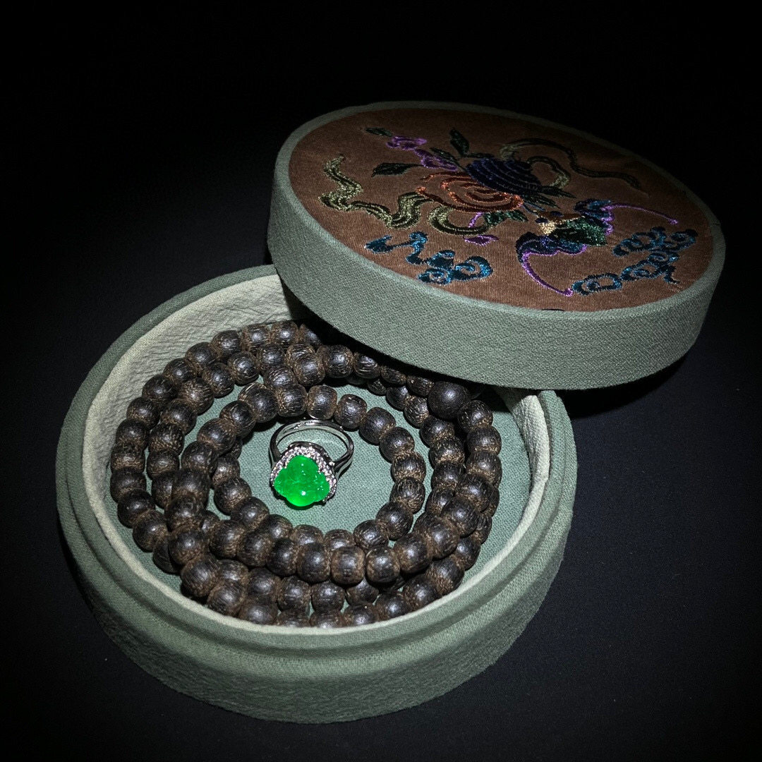 精品越南老沉香木圆珠佛珠项链老料奇楠念珠男女款百搭文玩手串链