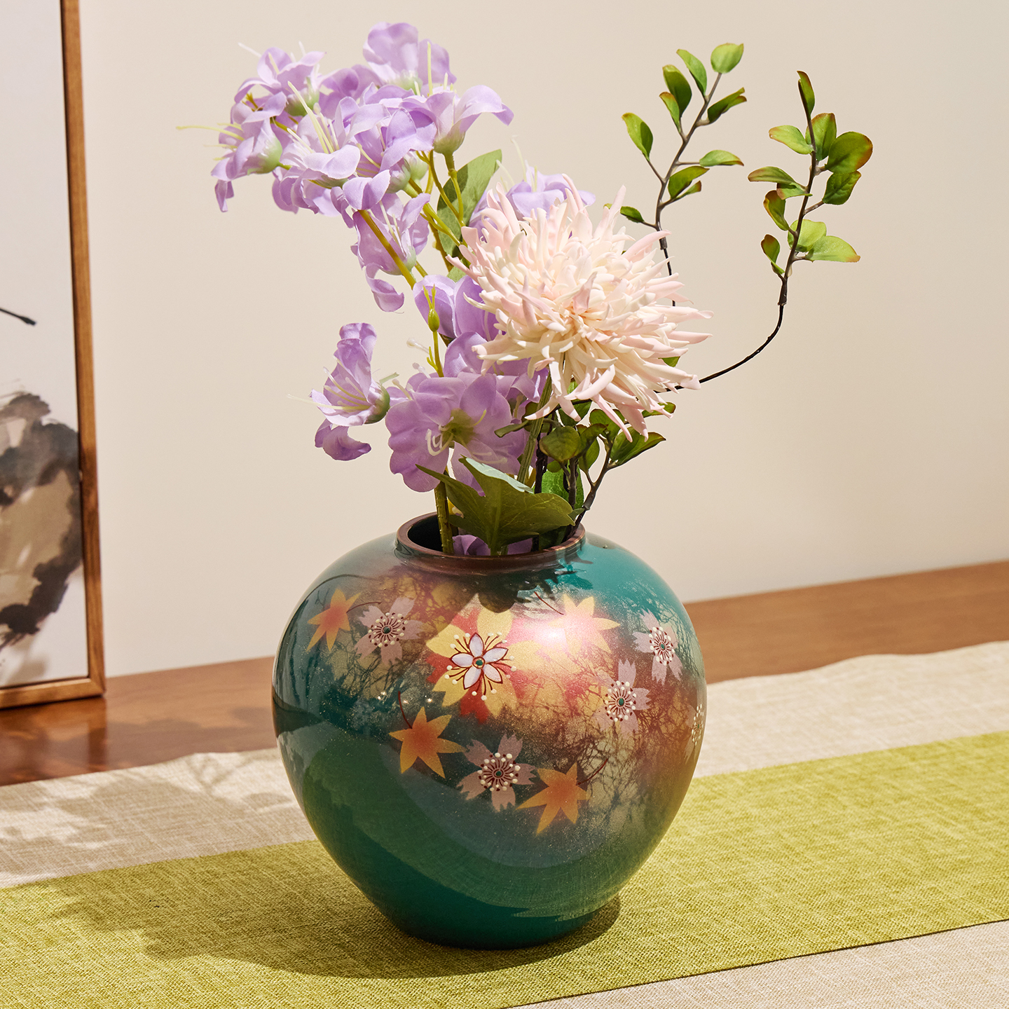 九谷烧花瓶纯手工陶瓷乔迁礼物