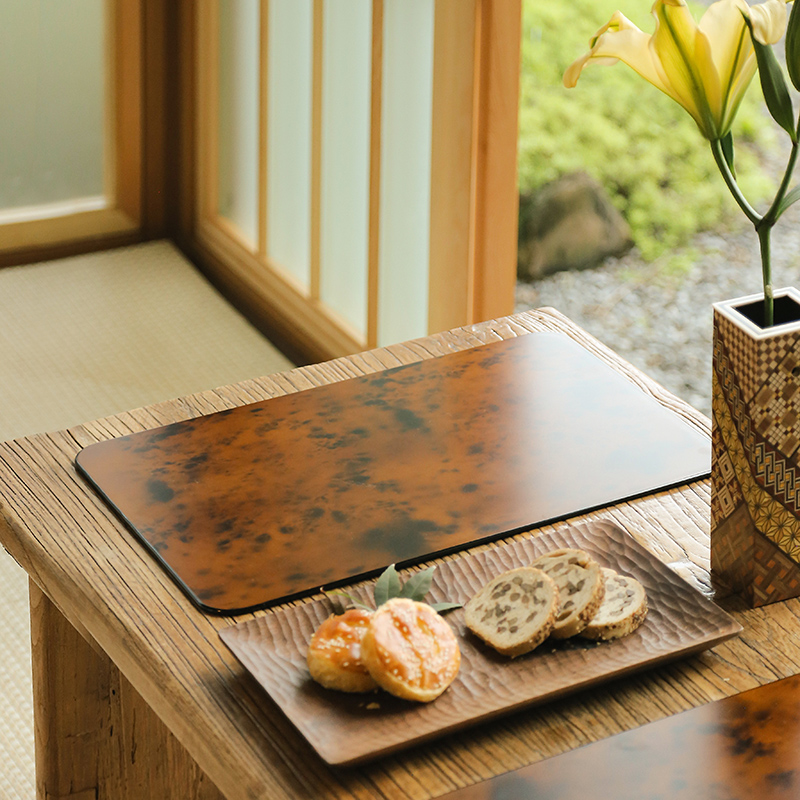 日本进口山中漆器餐垫餐用托盘