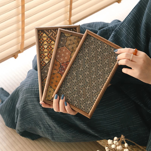 日本寄木细工小托盘日式实木小型茶盘2026新款家用轻奢现代高级感