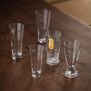 日本进口东洋佐佐木清悦啤酒杯日式家用玻璃男生啤酒杯薄壁水杯子