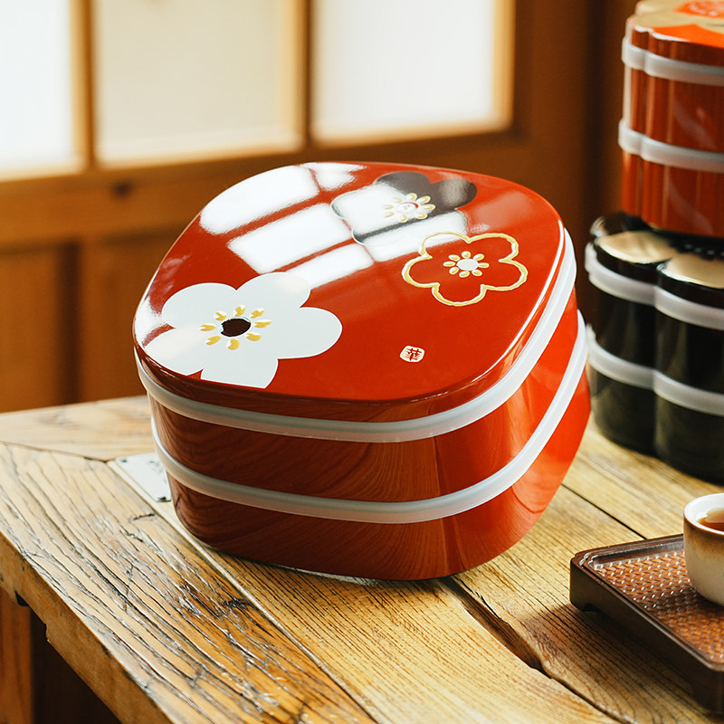 日本漆器新年糖果坚果零食收纳盒乔迁之喜过年干果盘贺年全盒日式_虎窝淘