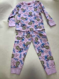 100-150码女童粉色公主纯棉满印水印秋衣套装换季清货高性价比