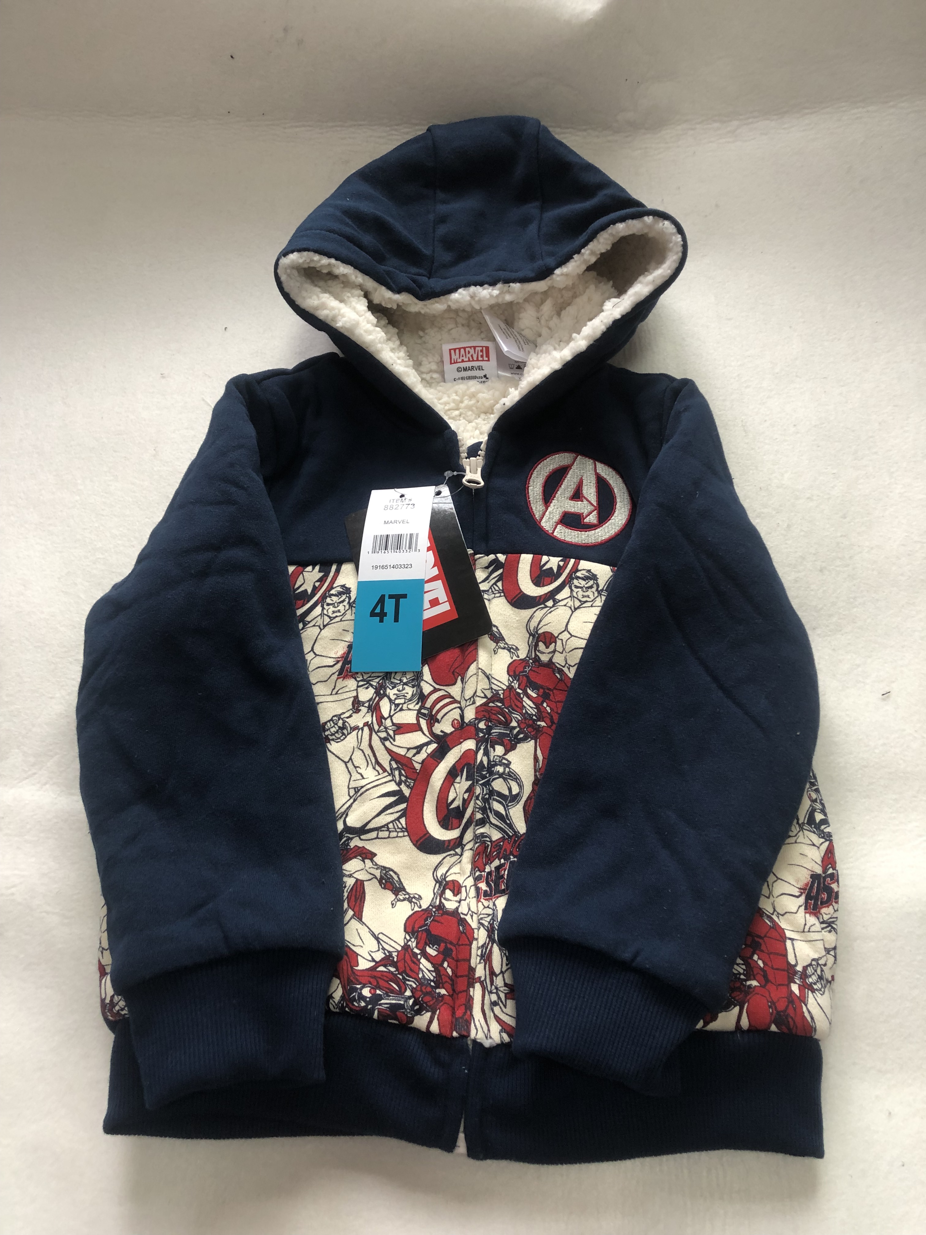 加厚秋冬连帽卫衣漫威卡通