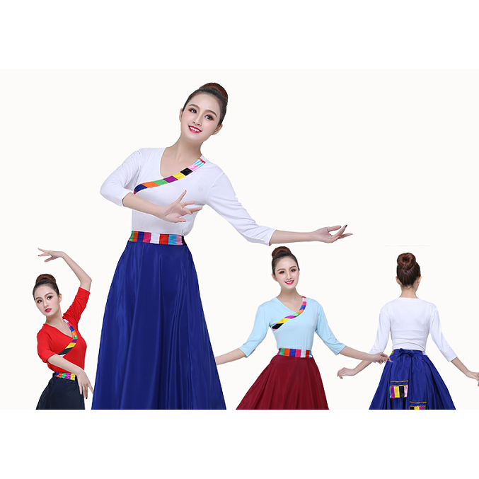 清仓中央民族大学藏舞练习服装民族舞蹈演出用 藏族舞上衣藏族