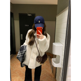司制房“冬日恋歌”仿皮草毛毛外套女冬季翻领保暖毛绒外套