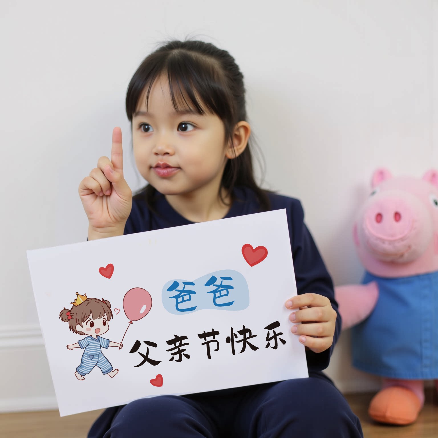 宝宝送爸爸父亲节快乐生日卡片祝福男女给送礼物爸B贺卡纸