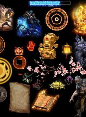 传奇手游引擎NPC对话框内UI动态特效附件素材PNG格式序列uidt002