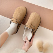 2025新款 棉拖鞋 男士 冬季 勃肯包头半拖鞋 穆勒小土豆懒人青少年博肯