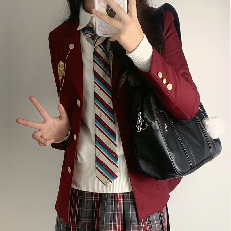 dk制服男西装套装一套日系学院风垫肩外套成人礼毕业校供班服西服