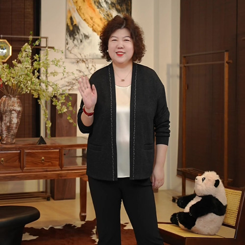 金雀绫【繁星】时尚百搭加宽加大开衫外套SZA1TW956