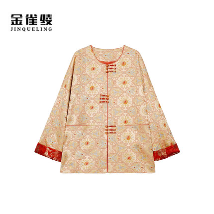 金雀绫【赤羽】新中式圆领复古加宽加大外套SZA3TY825