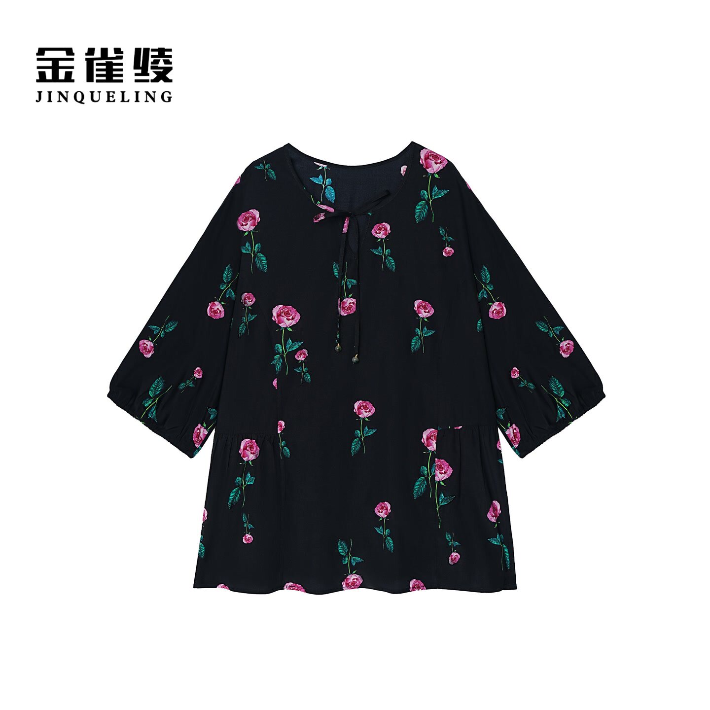 金雀绫【一支独秀】桑蚕丝设计师透气V领加宽加大小衫SZA1S236