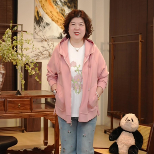 金雀绫 百搭重工刺绣加宽加大高弹T恤SZBT045 花涧栖羽