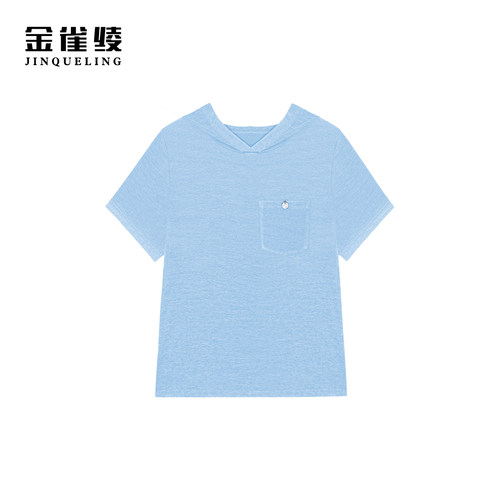 雀绫【贝壳帽衫】醋酸混纺连帽时尚休闲纯色加宽加大小衫SZA1S088