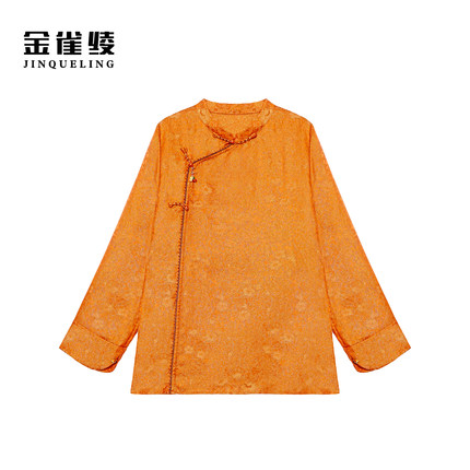 金雀绫【】100桑蚕丝新中式提花设计加宽加大上衣SZA1SL839