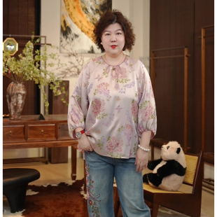 SZA1SY958 轻奢国风织金工艺加宽加大衬衫 金雀绫 国色芳华