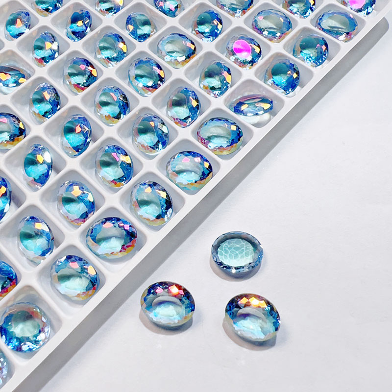 K9高品8X10幻彩鸟巢切鸽子蛋美甲饰品尖底美甲钻超闪立体指甲水晶