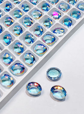 K9高品8X10幻彩鸟巢切鸽子蛋美甲饰品尖底美甲钻超闪立体指甲水晶