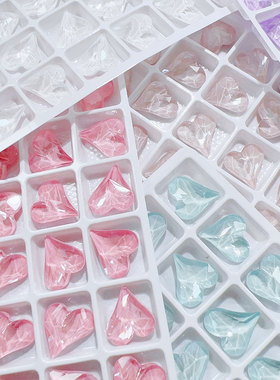 K9高品12X13mm凹槽果冻歪心美甲钻饰品配件施家摩卡钻Diy美甲钻饰